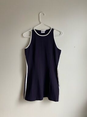 LBH Navy Athletic Tank Dress with White Trim